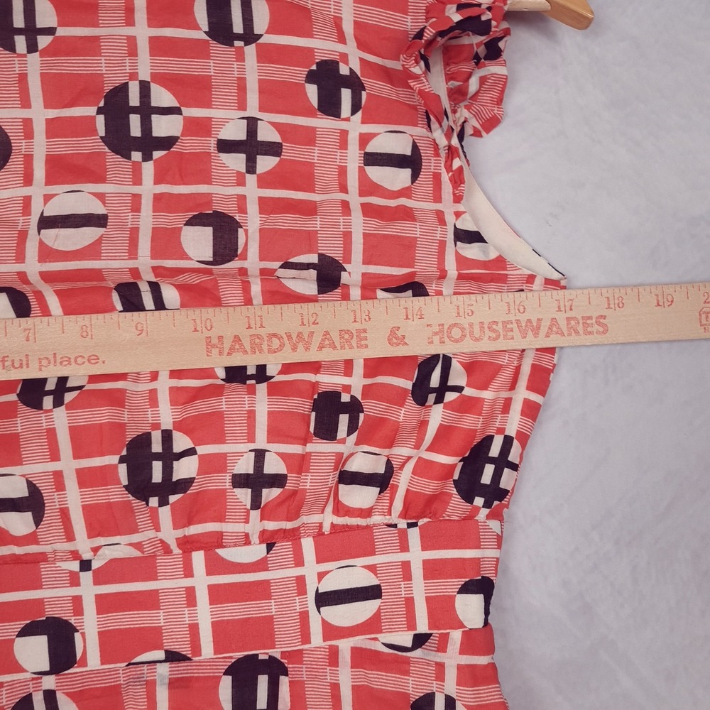Vintage Betsey Johnson Dress Womens 4 Red Ruffle Keyhole Flare Sundress USA - Picture 8 of 14